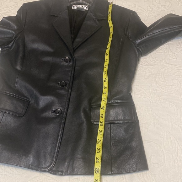 90’s CLIO Black Leather Blazer Jacket Size 10 - Picture 9 of 14